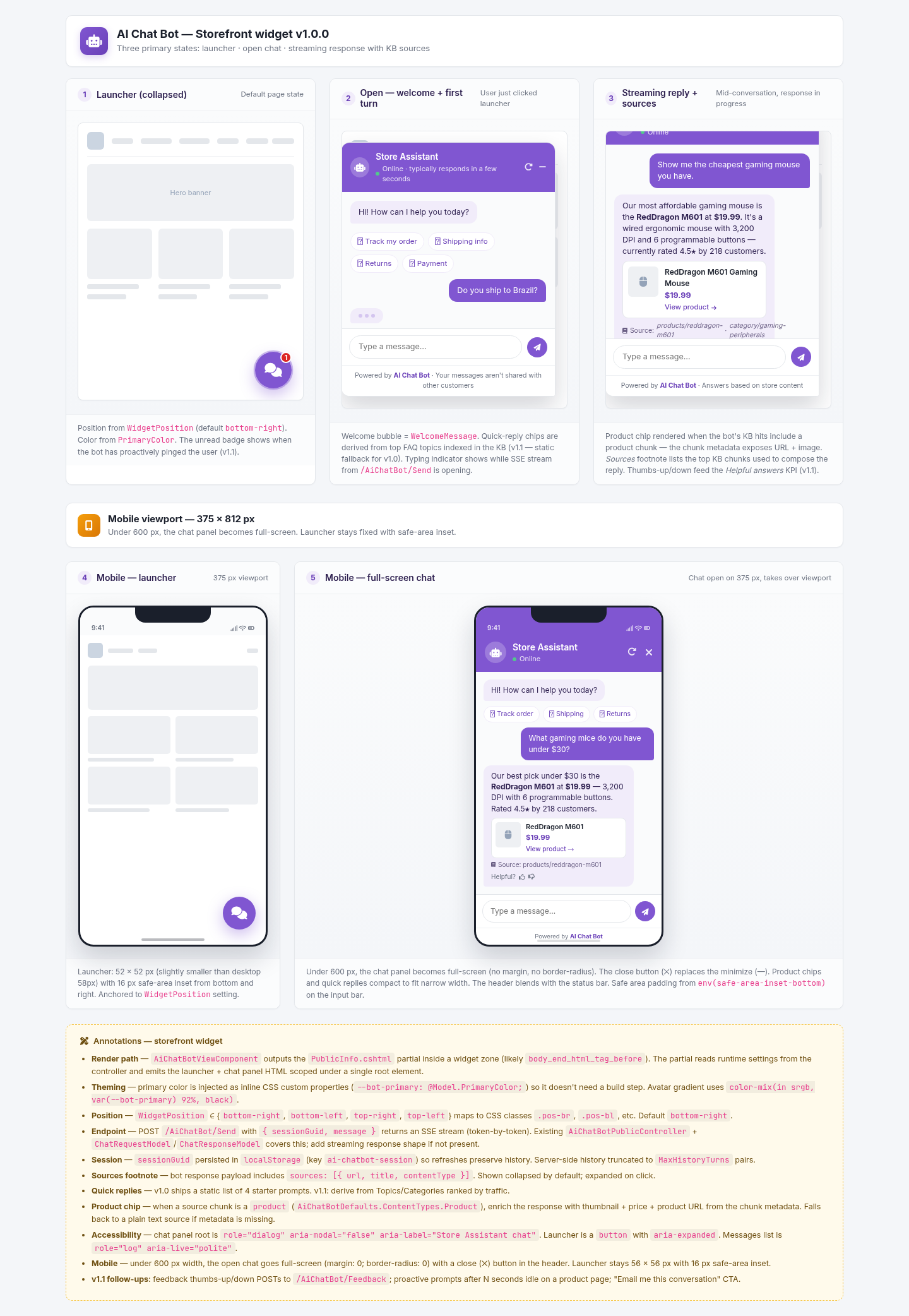 Storefront Widget